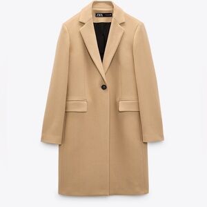 NWT Zara Tan Wool Blend Coat - Small